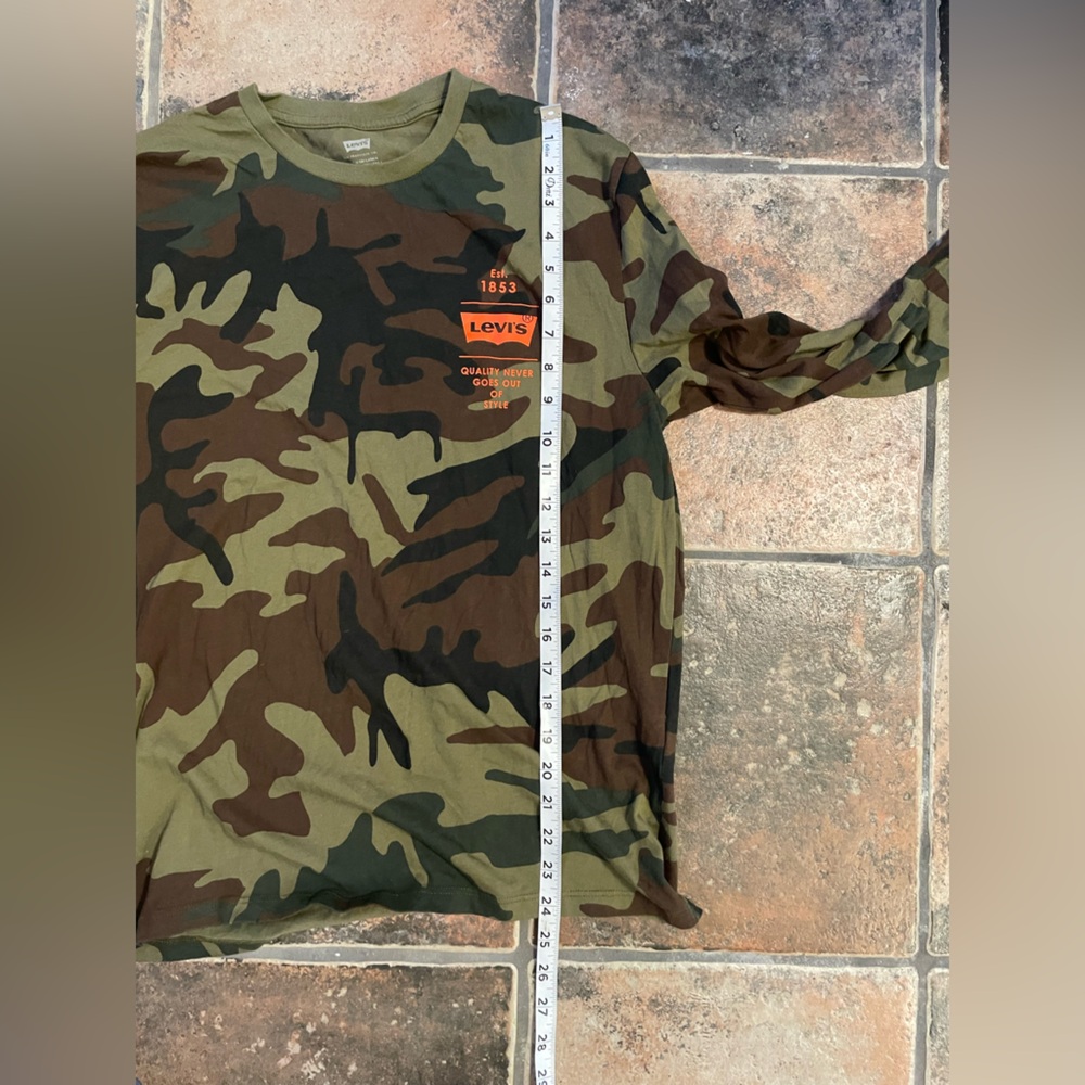Levi's Men's/Unisex Camouflage With Orange Graphic, Long Sleeve T Shirt - Picture 7 of 7